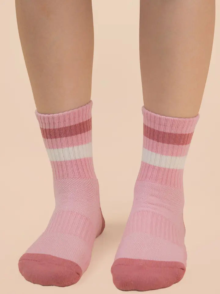 Color Block Stripe Crew Socks