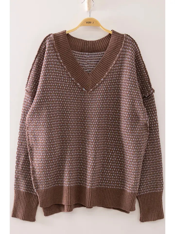 Reversible V-neck Sweater