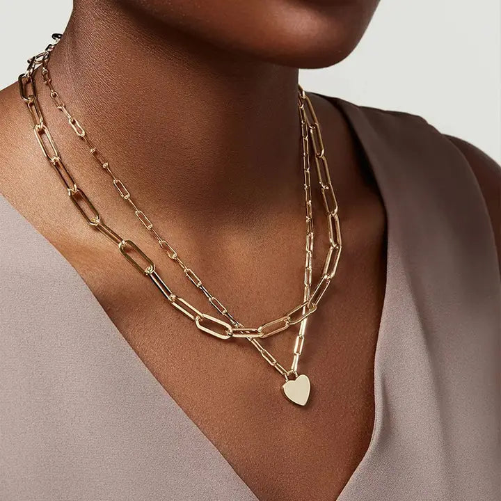 Tarnish Free Heart Layered Necklace