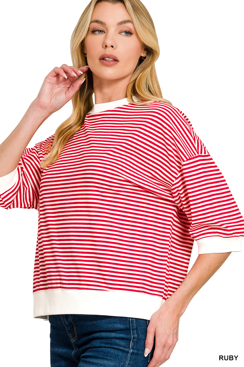 ALLIE STRIPED HALF SLEEVE