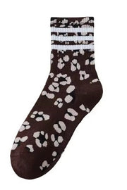 Leopard crew socks