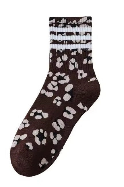 Leopard crew socks