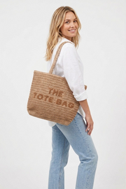 Straw woven the tote bag