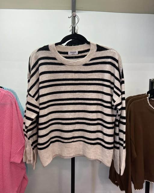 Striped Front Seam Sweater