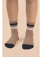 Color Block Stripe Crew Socks