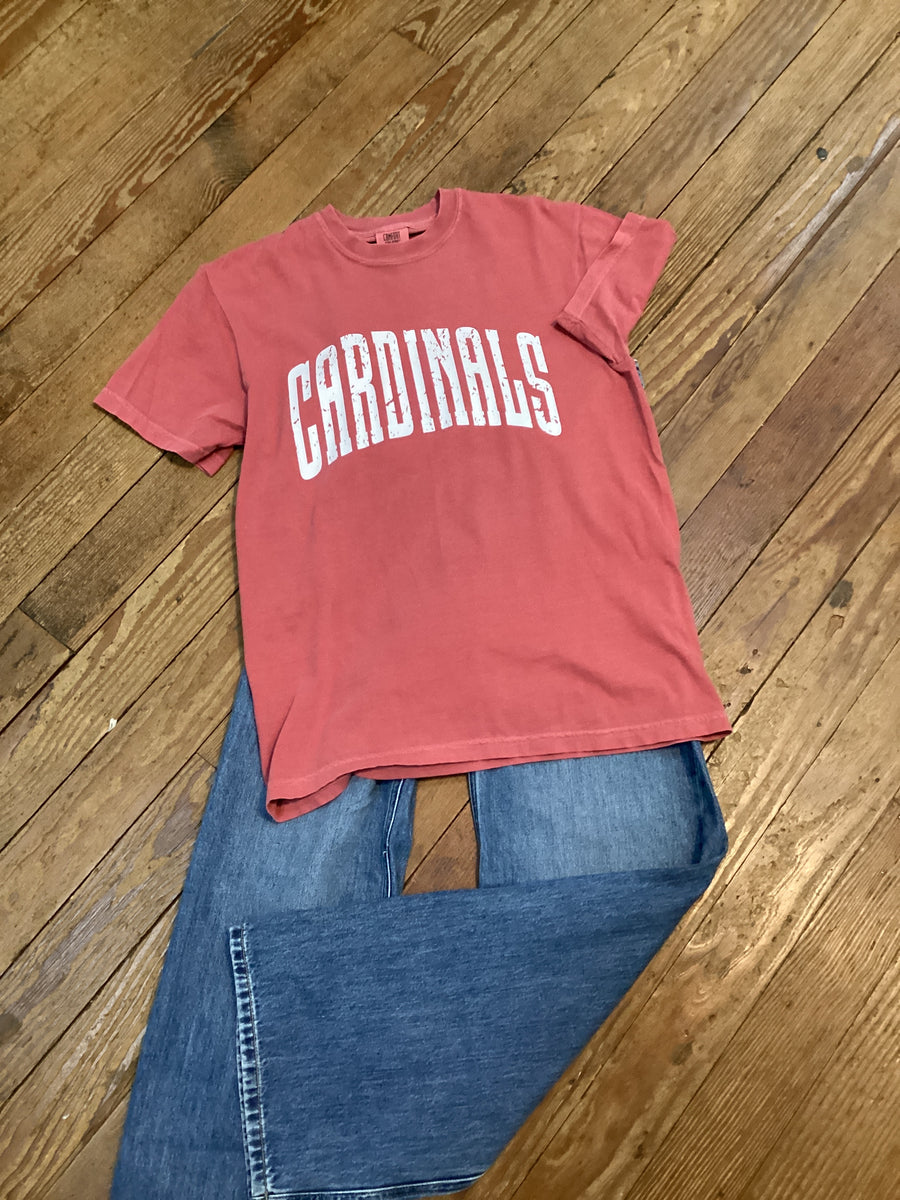 Distressed Cardinal Comfort Color Tee
