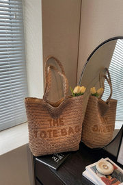 Straw woven the tote bag