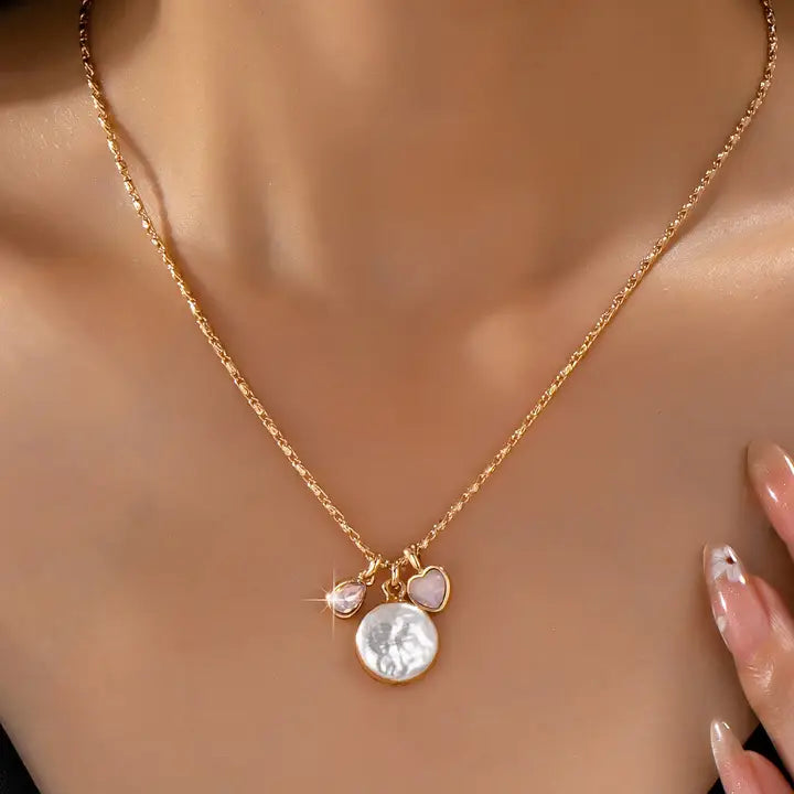 Baroque Opal Coin Necklace