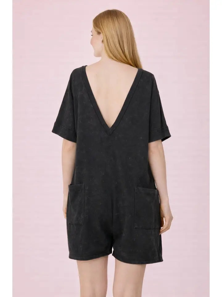 Mineral Washed Casual Romper