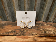 Double Row Pearl Hoop Earrings