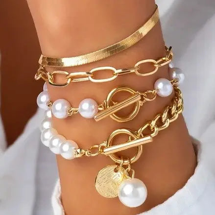 Multilayer Pearl Chain Herringbone Mix