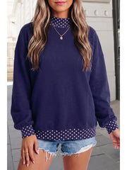 Polka Dot Mock Neck