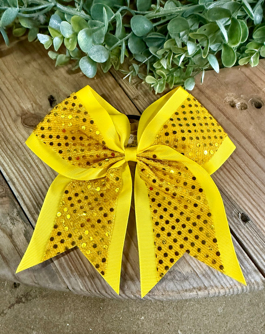 YELLOW SEQUIN BOW