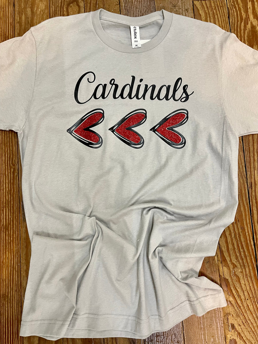 Cardinals Glitter Hearts