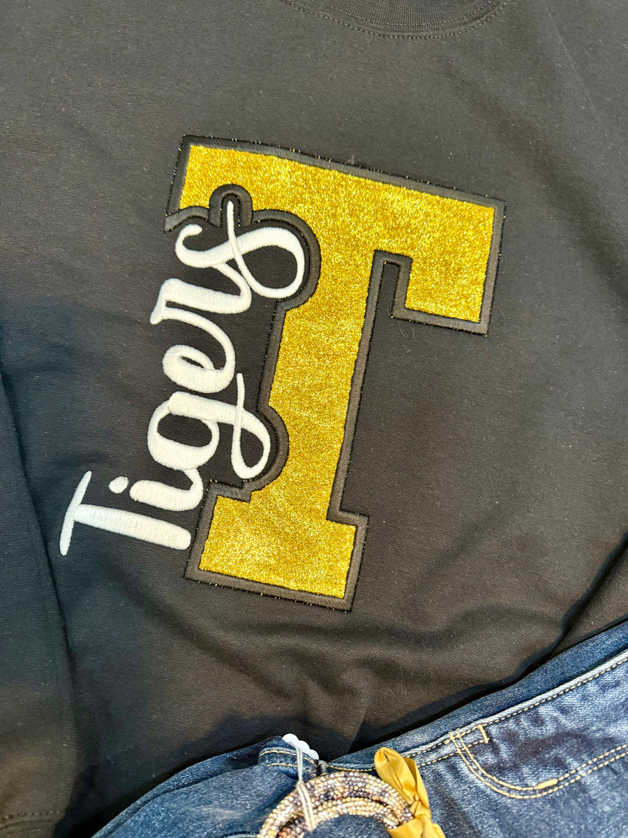 Embroidered Glitter Tiger Sweatshirt