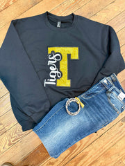 Embroidered Glitter Tiger Sweatshirt