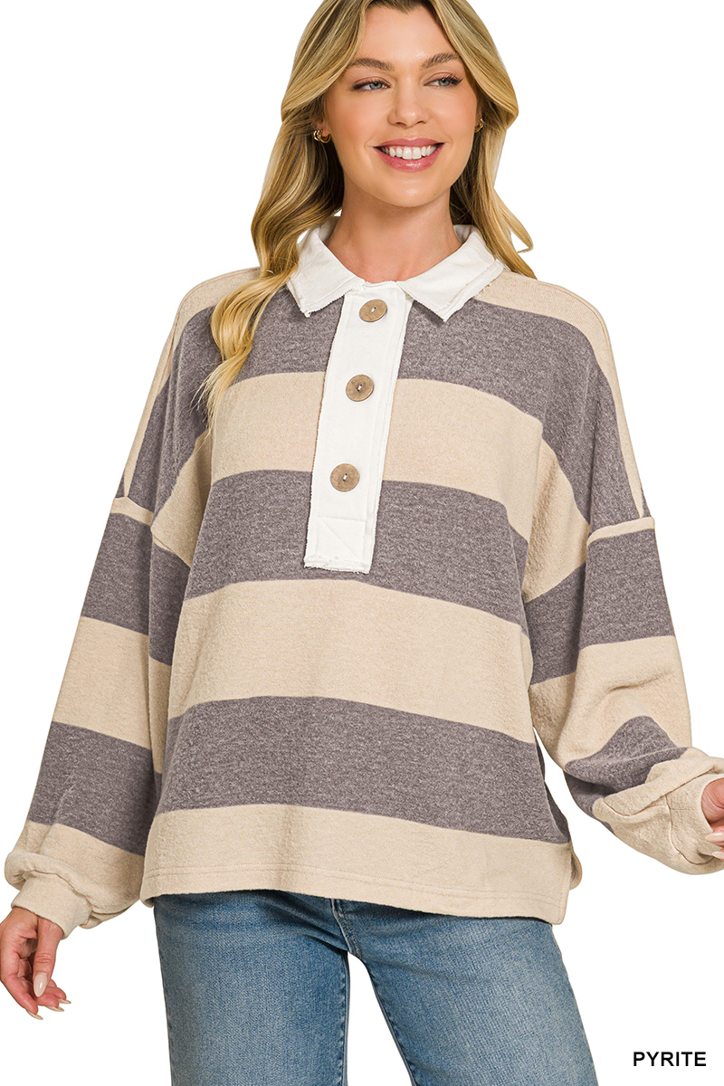 Striped Polo Sweater