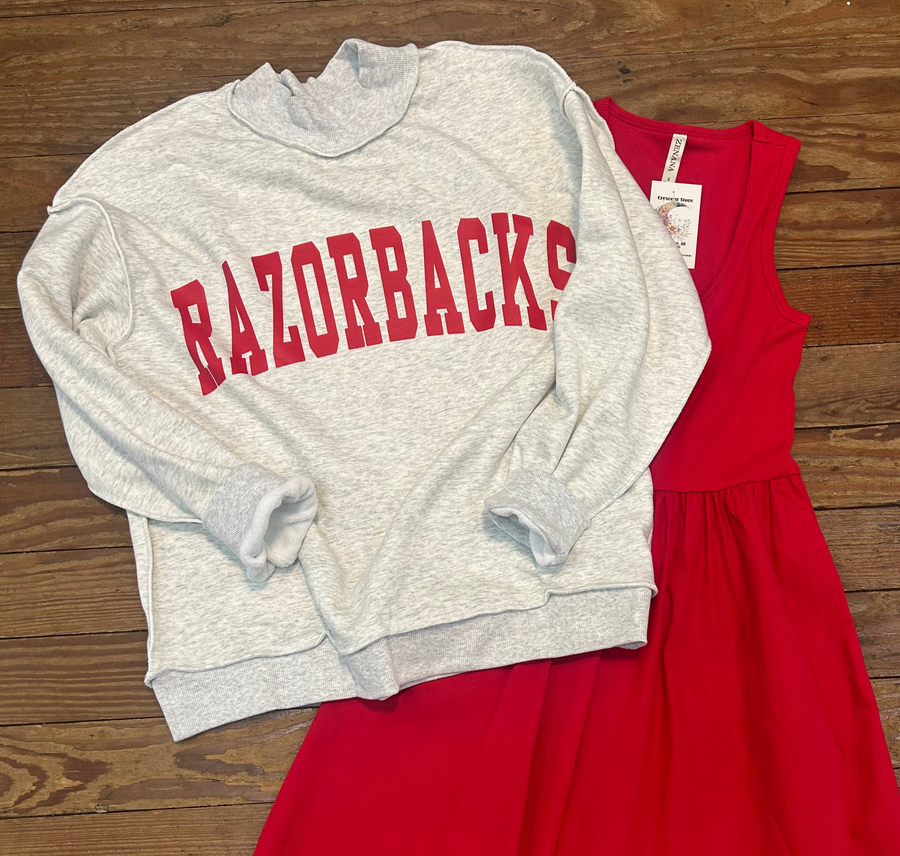 RAZORBACK MOCK NECK SWEATSHIRT