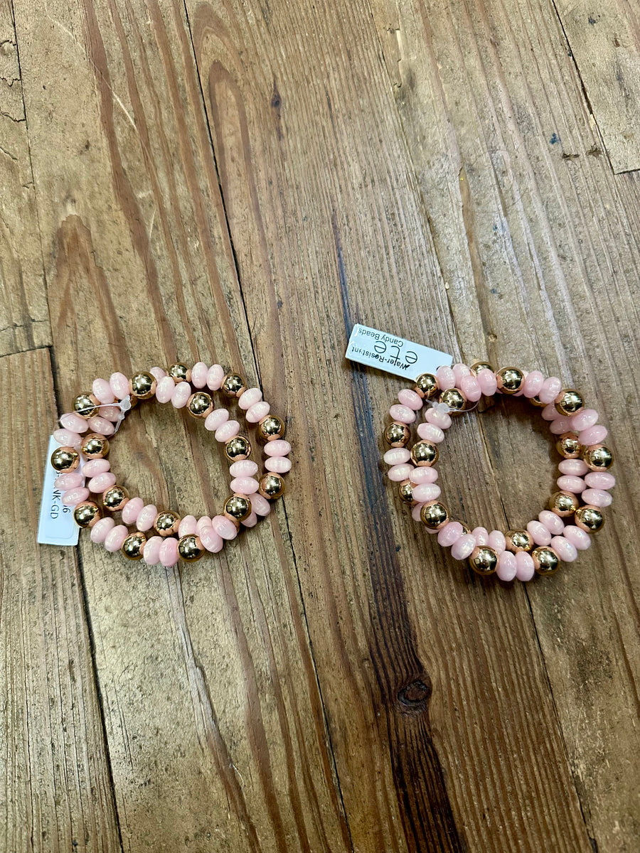Pink Beaded Bracelet Stack