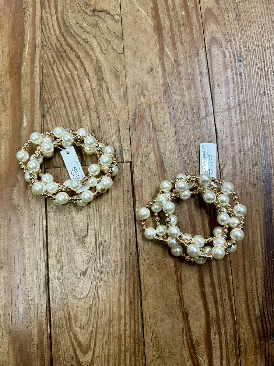 Pearl Beaded Bracelet Stack