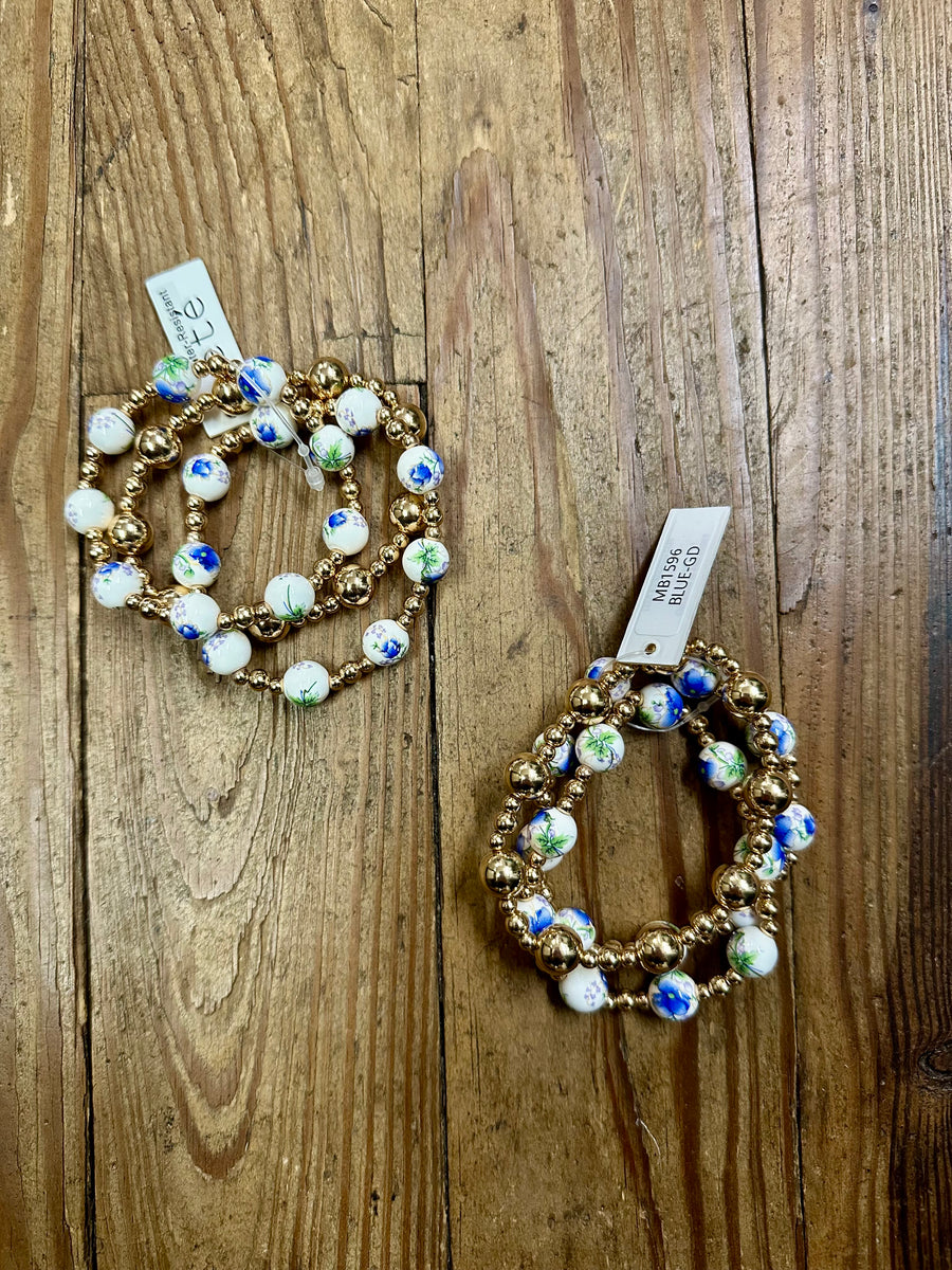 Floral Chunky Bracelet Set