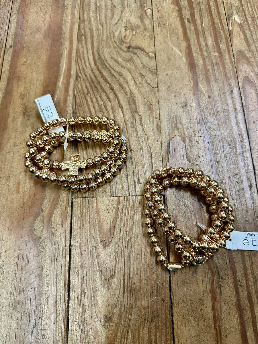 Chunky Cross Gemstone Bracelets