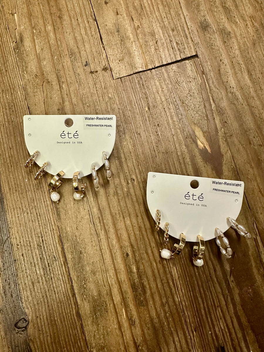 Pearl Huggie Hoop Earrings