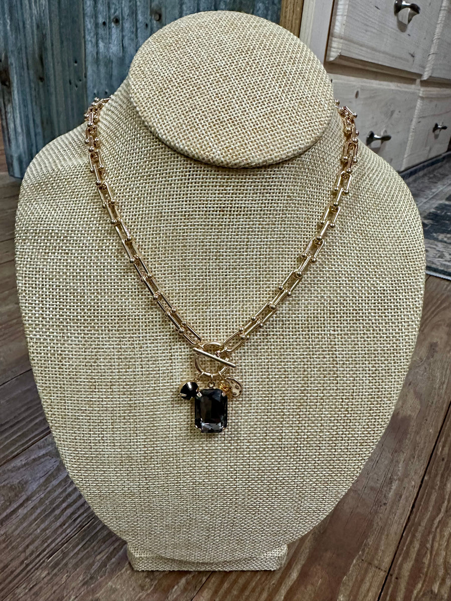 Diamond Crystal Charm Necklace