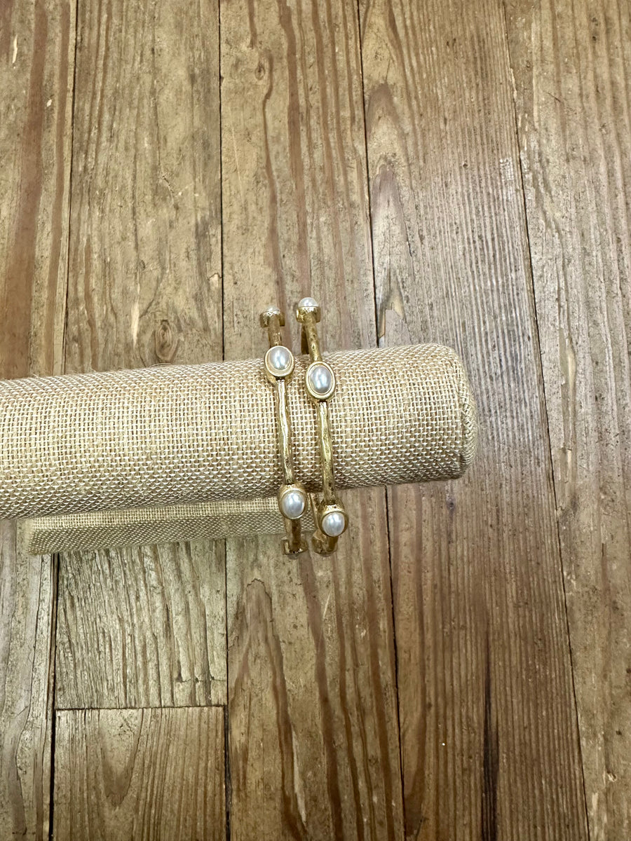 Golden Pearl Bracelet Set