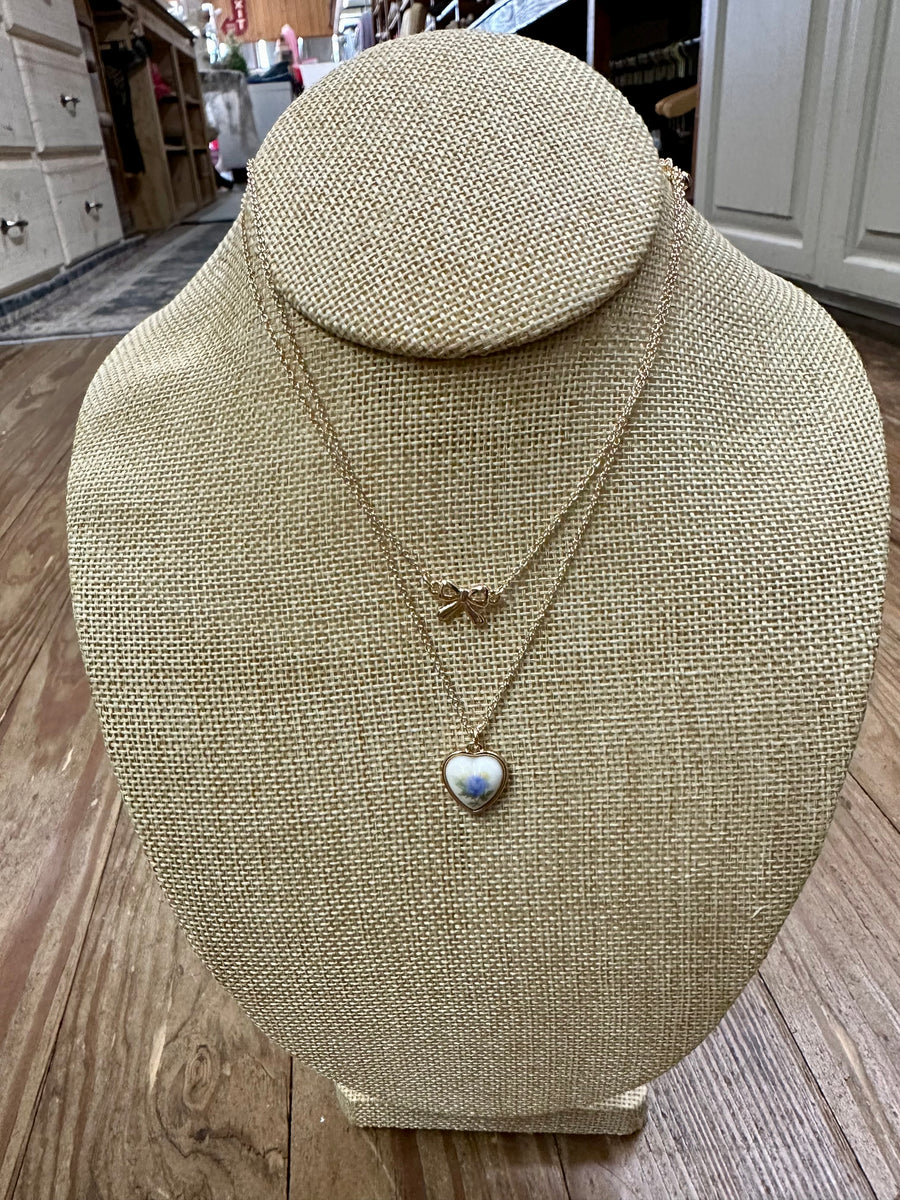 Vintage Floral Heart Necklace