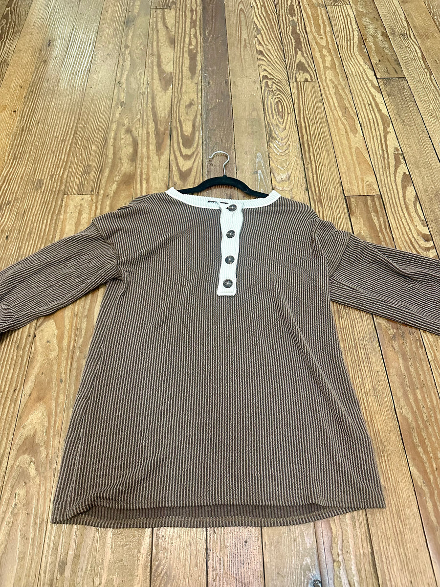 Brown Ribbed Sweater