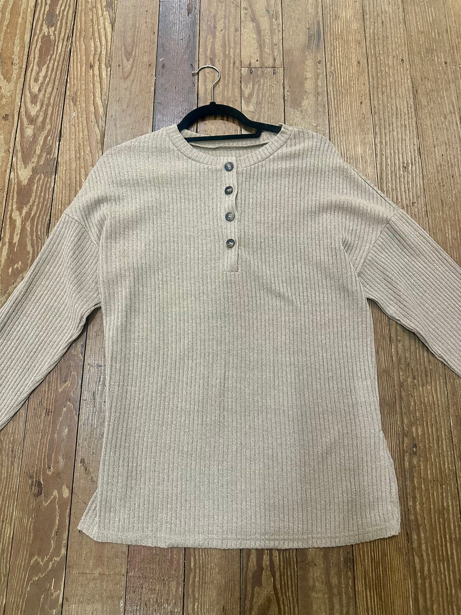 Ribbed Henley Top
