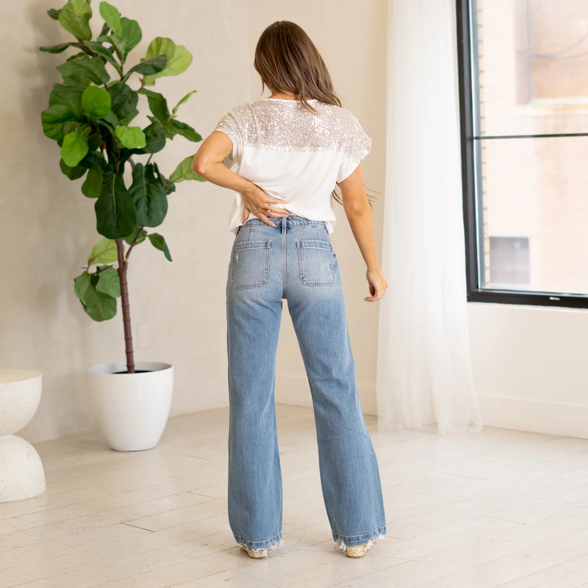 High Rise Wide Leg Flare Jeans