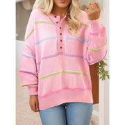 Half Button Pink Sweater