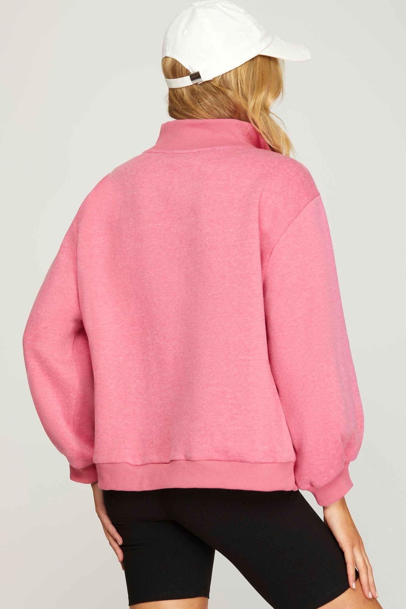 Pink Half-Zip Sweatshirt