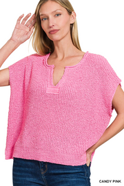 Split Neck Sweater Pullover