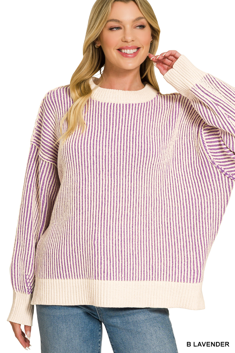 Two Tone Crewneck Sweater