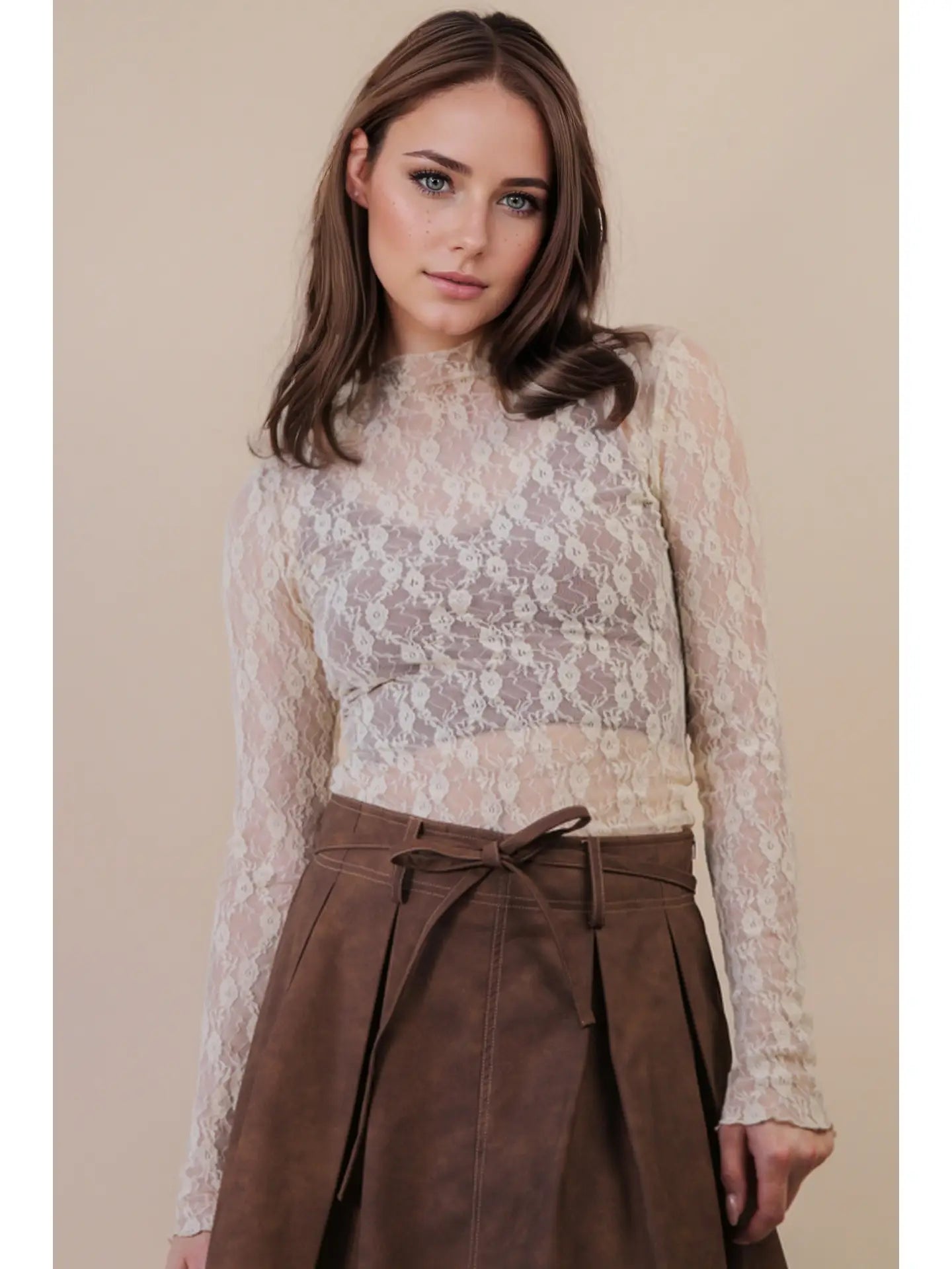 Sheer Mesh Lace Top
