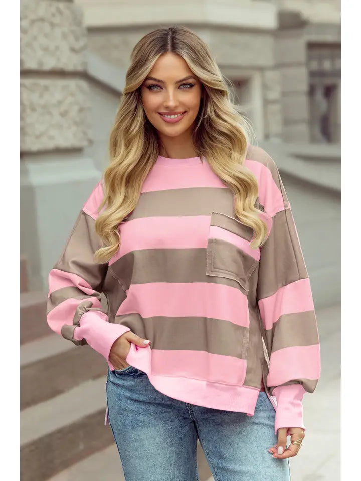 Patch Pocket Striped Sweater