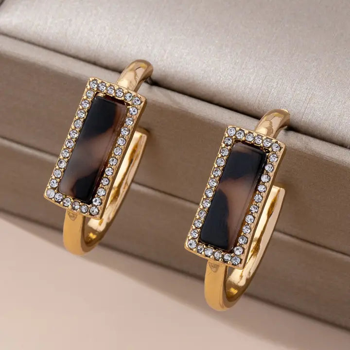 Tortoise Gold Hoop Earrings