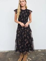 Tiered Ruffled Floral Dress