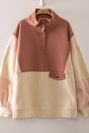 Brick Color Block Sweatshirt