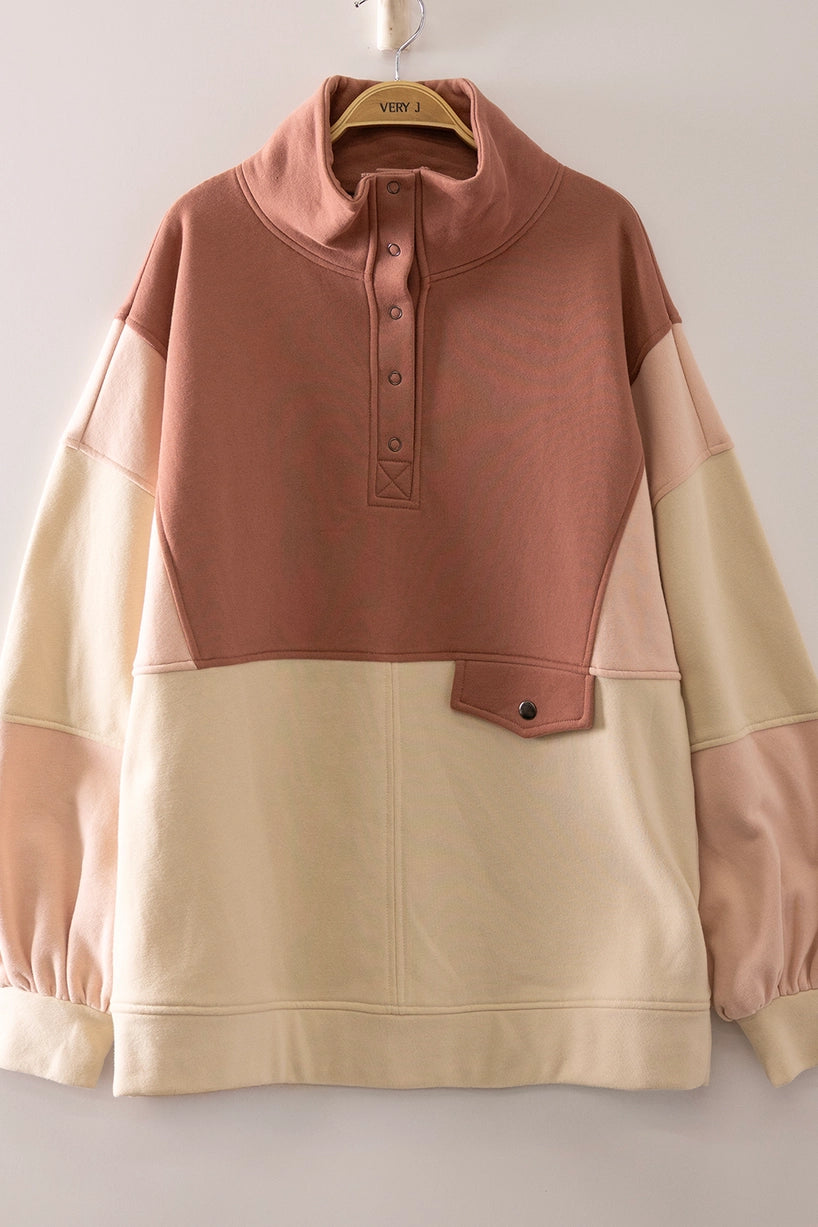 Brick Color Block Sweatshirt