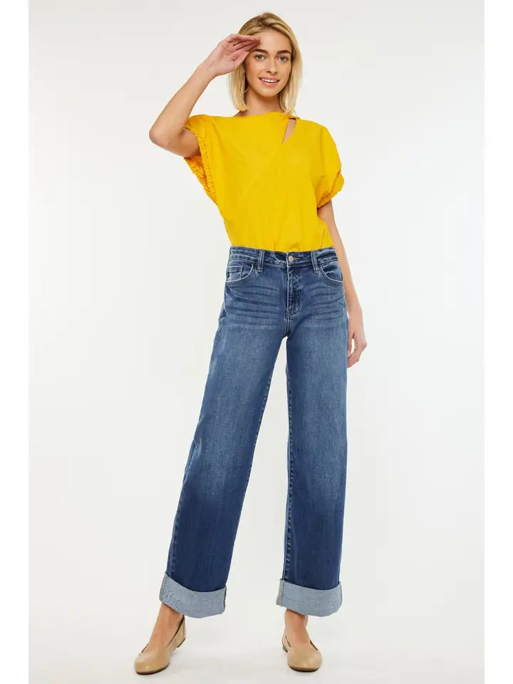 KanCan Cuff Wide Leg Jeans