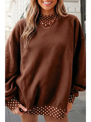 Polka Dot Mock Neck