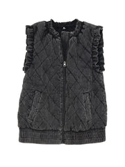 Quilted Ruffle Vest