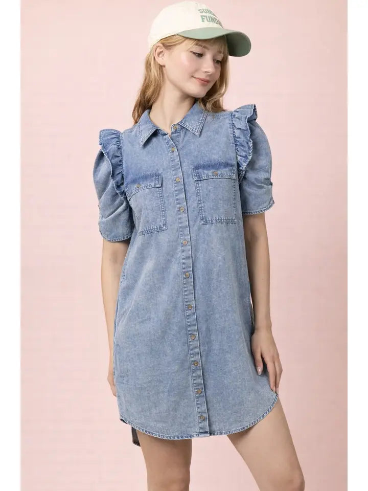 Button Down Mini Dress