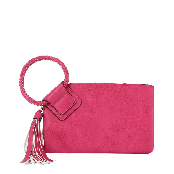 Braided Handle Wristlet Clutch