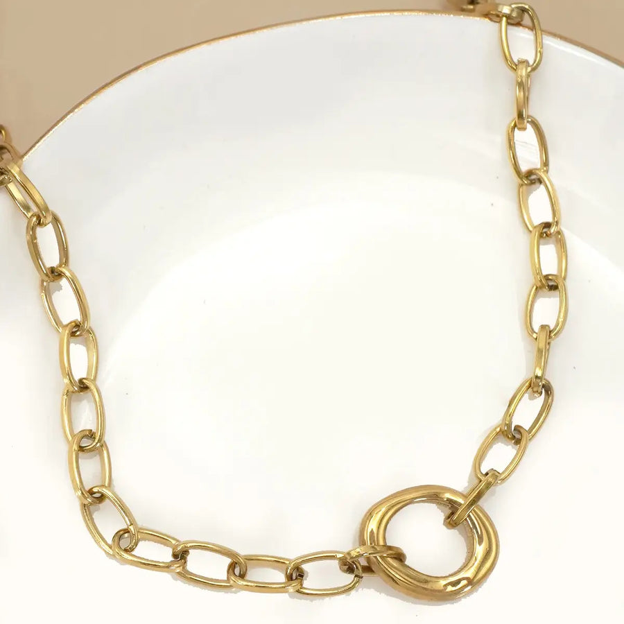 Gold Oval Necklace