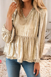 Metallic Baby Doll Shirt